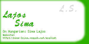 lajos sima business card